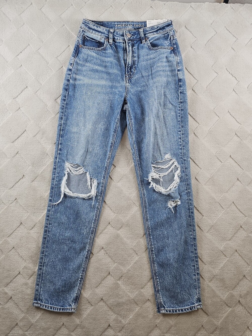American Eagle Outfitters Mom Jean Womens 2 Distressed Stretch Denim